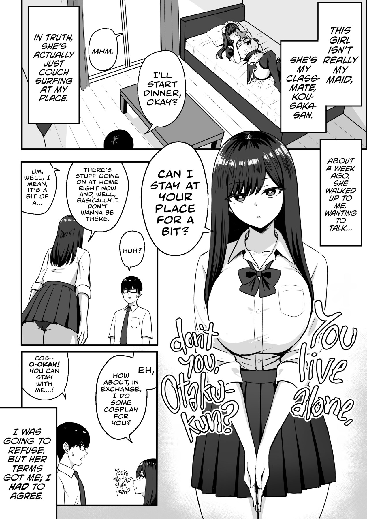 Hentai Manga Comic-Cosplay Sex With My Freeloading Classmate-Read-3